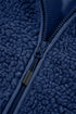 Sherpa Fleece Zip Front Drawstring Hood Drop Shoulder Pocketed Jacket
